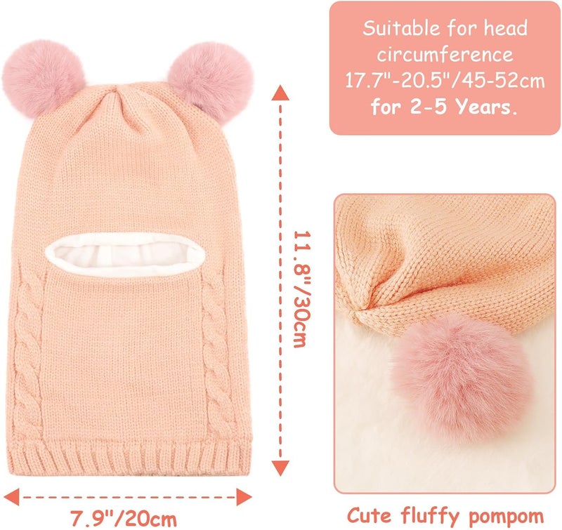 DRESHOW BQUBO Kids Winter Hat Scarf Boys Girls Knit Earflap Beanie Double Thicken Lining Windproof Ski Cap for Toddler Kids 2-5 Years - Image 5